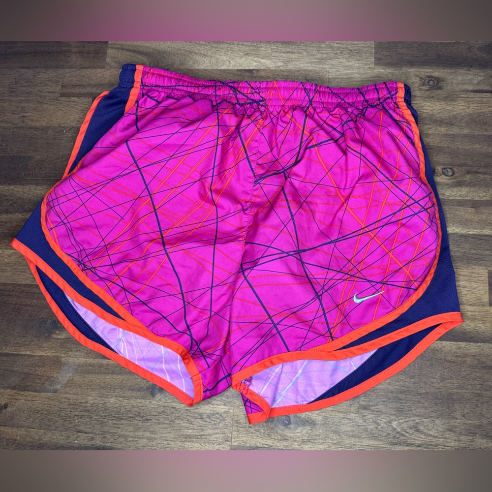 Nike Pink and Orange Geometric Shorts, Size Small